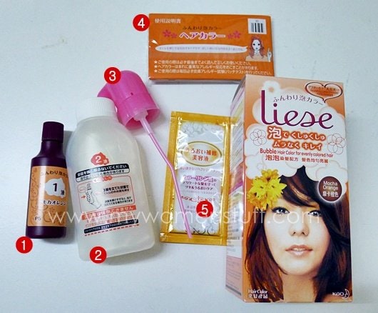 review kao liese bubble hair dye mocha orange